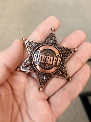 Metal sheriff star badge - sheriff,