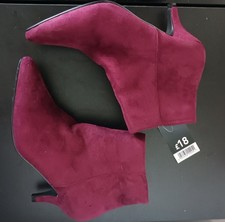 Ladies Kitten Heel Faux Suede Ankle Boots NEW Size 37 Size 4  NEW