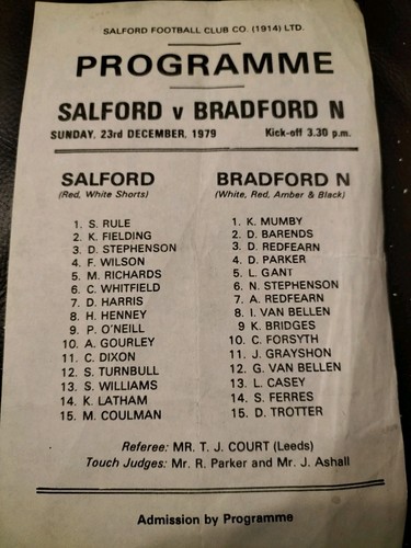 Salford bradford northern - salford, v