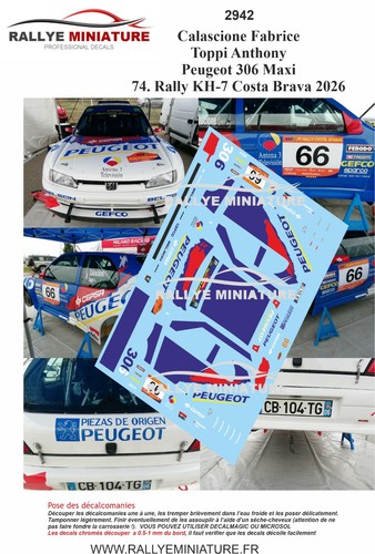 Decals ref 2942 peugeot - 1/43,