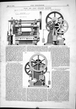 Antique Old Print Plate Scrap Shearing Machine Berry Calderdale Sowerby 1874