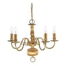 5 Lights Antique Brass Finish