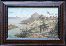 Lake Perugia Italy Antique Oil