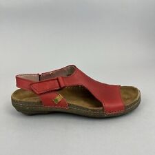 El Naturalista Red Leather Flat Slingback Open Toe Summer Roman Sandals EU36 UK3