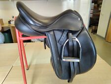 Cliff Barnsby Saddle 18in D-D 8in Black Leather and Sprenger Stirrups (HAP)