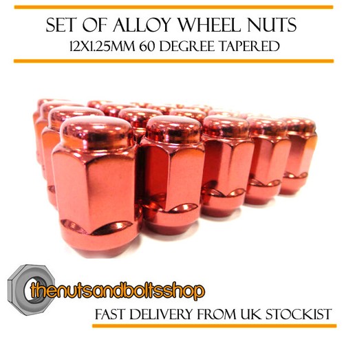 Red alloy wheel nuts - red, (20)