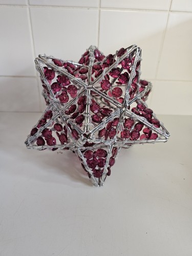 Pink beaded moravian - pink, star