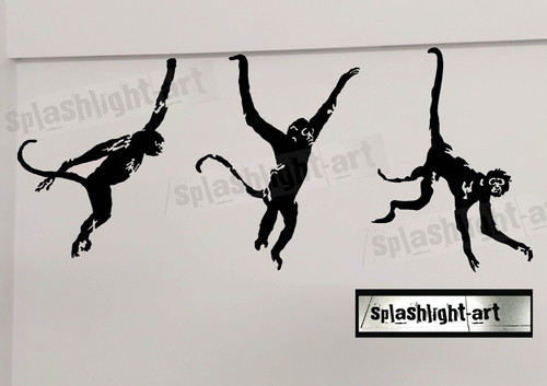 Banksy escaping monkeys - 3x,