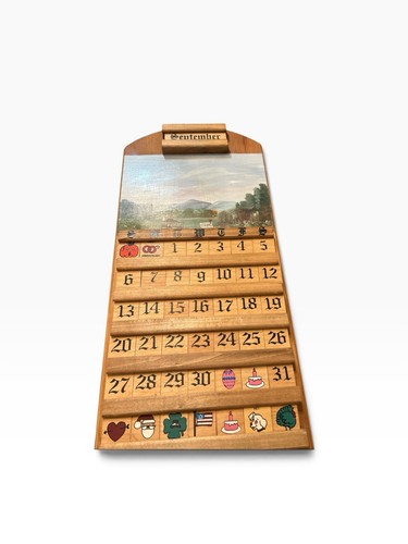 Perpetual wooden calendar - wooden,