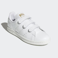 LIMITED EDITION BNIB Gold Adidas Stan Smith CF White Laceless Shoes US 12 S75188