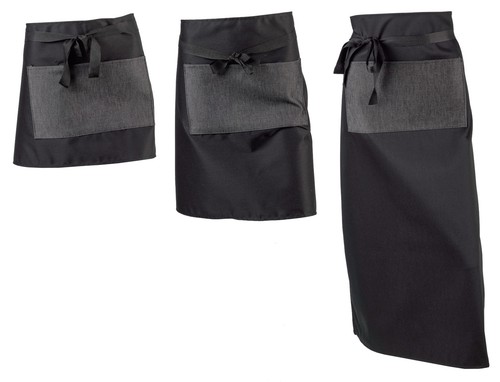 Black waist apron - waist, denim