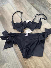 Agent Provocateur Silk "MARYLIN" Bow Knickers & Open Peek Bra! SMALL - NEW TAGS!