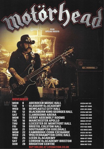 Motorhead concert tour - motorhead,