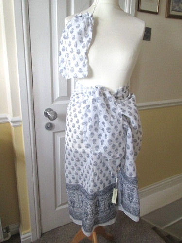 New monsoon sarong navy white - new,
