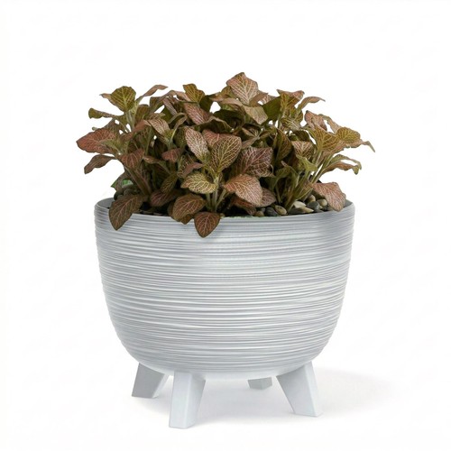 White plant pots with legs - with,