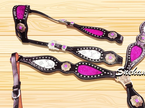 Pink western horse - pink, tack