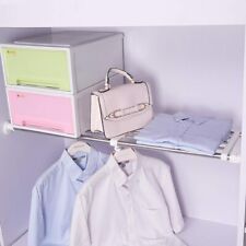 Extendable Closet Shelf Rod Clothes Hanger Organizer Heavy Duty Metal 84-117 cm