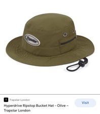 Trapstar Hyperive Ripstop Bucket Hat-olive - Rare Exclusive Limted