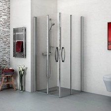Bi-fold Shower Door Enclosure Corner Entry 900mm or 1000mm Bathstore Lorenco