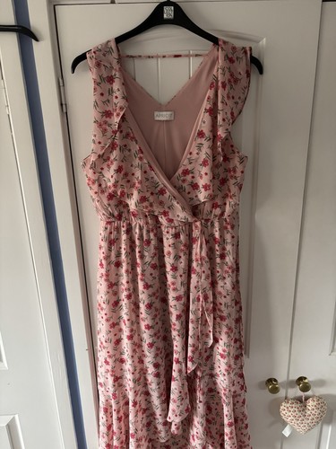 Apricot pink floral maxi - apricot,
