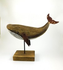 Blue Whale Ornament Wood &