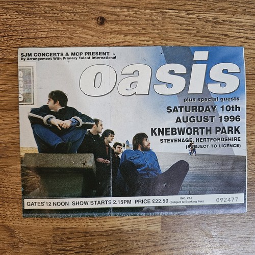 Oasis knebworth concert ticket - oasis,