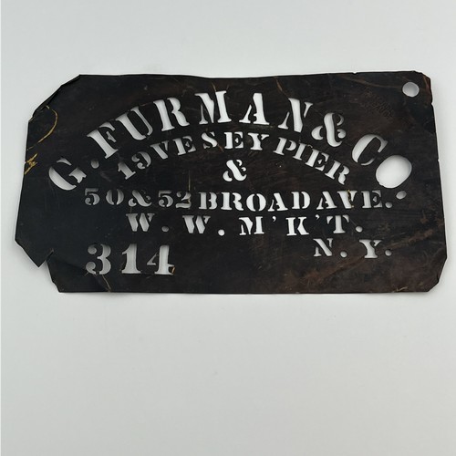 Antique copper freight stencil - antique,