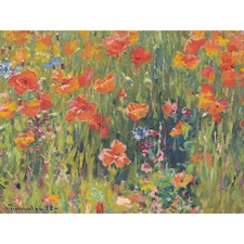Vonnoh Robert William Poppies Extra Large Wall Art Print Premium Canvas Mural