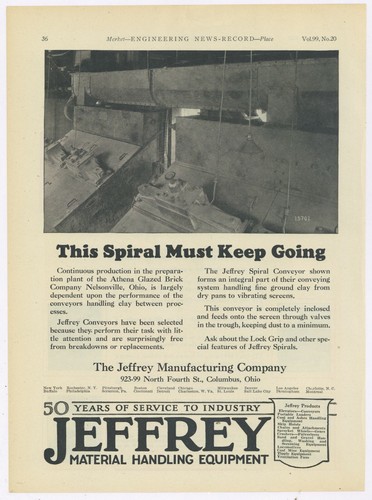 1927 jeffrey mfg ad - jeffrey,
