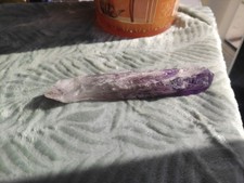 Natural Raw Amethyst Crystal Wand | Purple-to-Clear Quartz Point