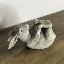 Small grey resin bunny rabbit ornament room decor 