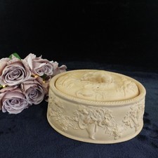 Antique 1800s Wedgwood Yellow Jasperware Game Dish - Little crack & chips