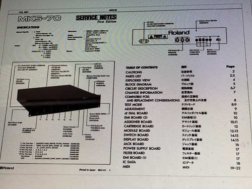 Roland mks service - mks-50,