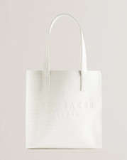 TED BAKER REPTCON Croc white / nude  Effect Small Icon Tote Bag new genuine