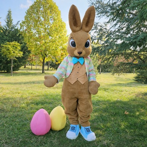 Brown easter bunny mascot - easter,