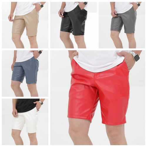 Men faux leather - shiny, stretch