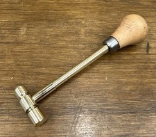 Small Brass Hammer - Wooden Handle - Jewellers - Tinsmith - Crafts