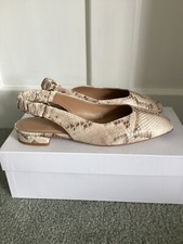 BNIB Ladies Russell & Bromley Campaign Snakeskin Slingback Shoes, UK Size 4
