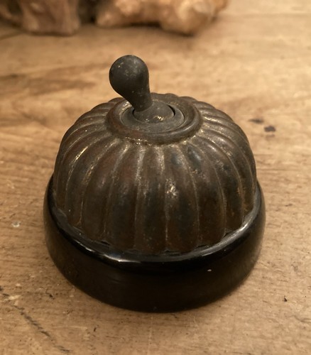 Vintage black ceramic brass - ceramic, &