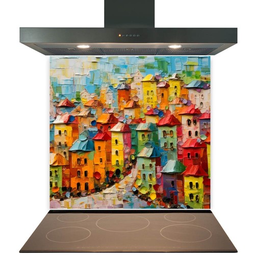 Glass splashback for kitchen - glass,