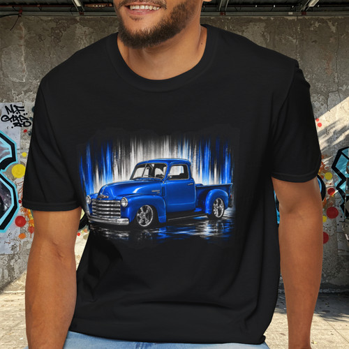 Vintage truck shirt blue - vintage,