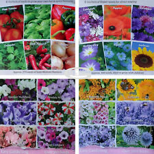FLOWERS VEGETABLES HERBS SEEDS PEPPERS ONION POPPY PETUNIA LOBELIA BASKET & POTS
