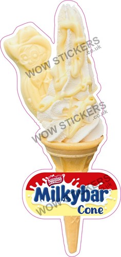 Ice cream van sticker milkybar - cream,