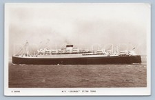 RPPC Vintage Postcard White Star MV Georgic Launched 1931 WWII Service Scrapped