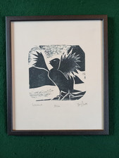 Framed woodcut 'Diva' - Beryl Scott (b. 1937)