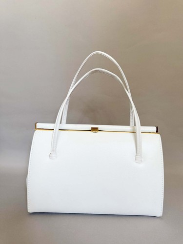 Vintage real leather - , white