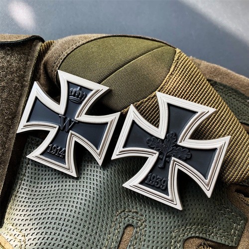 Pair metal german iron cross - a,