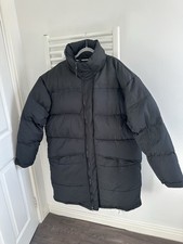 Vintage 90s Cobles Feather & Down Long Puffa Coat Black Purple Mens Size Large