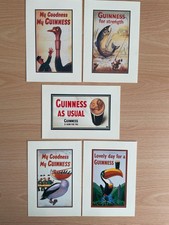 5x Guinness Advertising Postcards - John Hinde Classic Collection - unsused