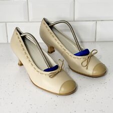 Hotter Panache Heels Shoes Size UK 6 Womens Beige Bow Front Casual Pre Loved